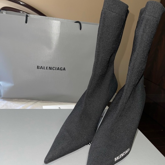 Balenciaga Knife Point Toe Sock Bootie - Picture 1 of 7